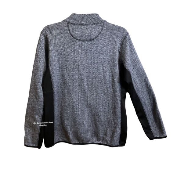 Marc New York Andrew Marc Jacket Women's SZ L Zip Up Black White Herringbone - Picture 16 of 16